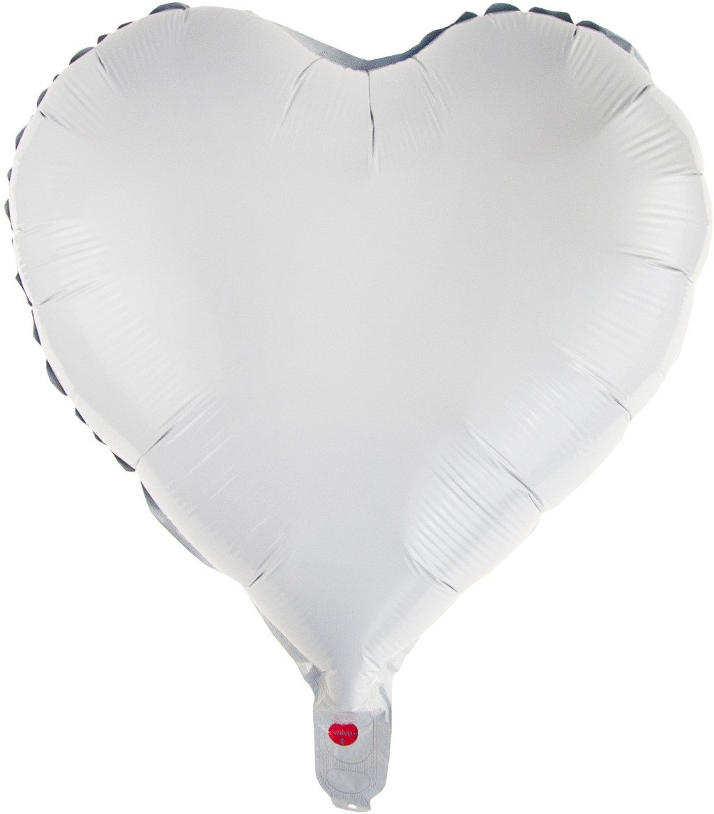 TG66235-1 BALON FOLIOWY SERCE BIAŁY NA HEL WALENTYNKI