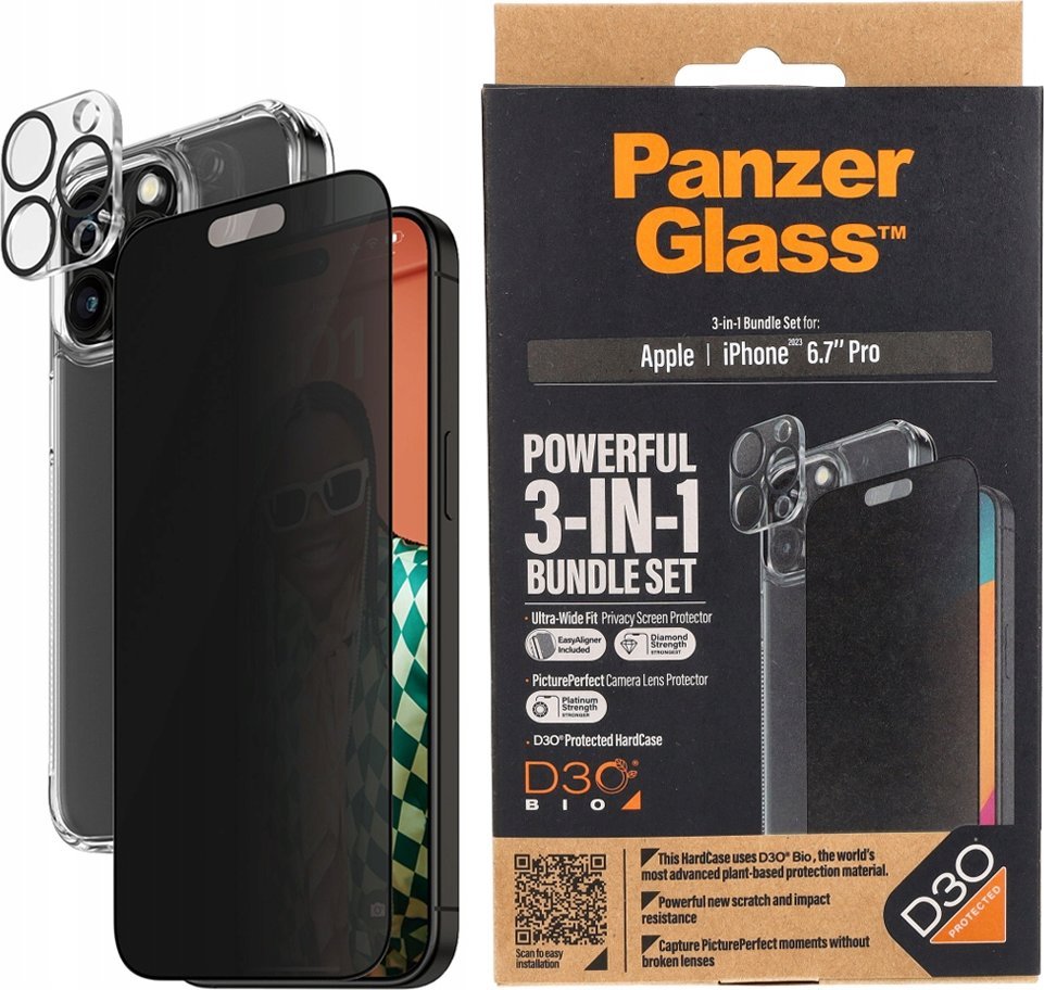 PanzerGlass PanzerGlass iPhone 15 Pro Max 3-in-1 Privacy Pack