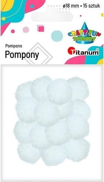 Titanum Pompony poliestrowe 18mm białe 15szt