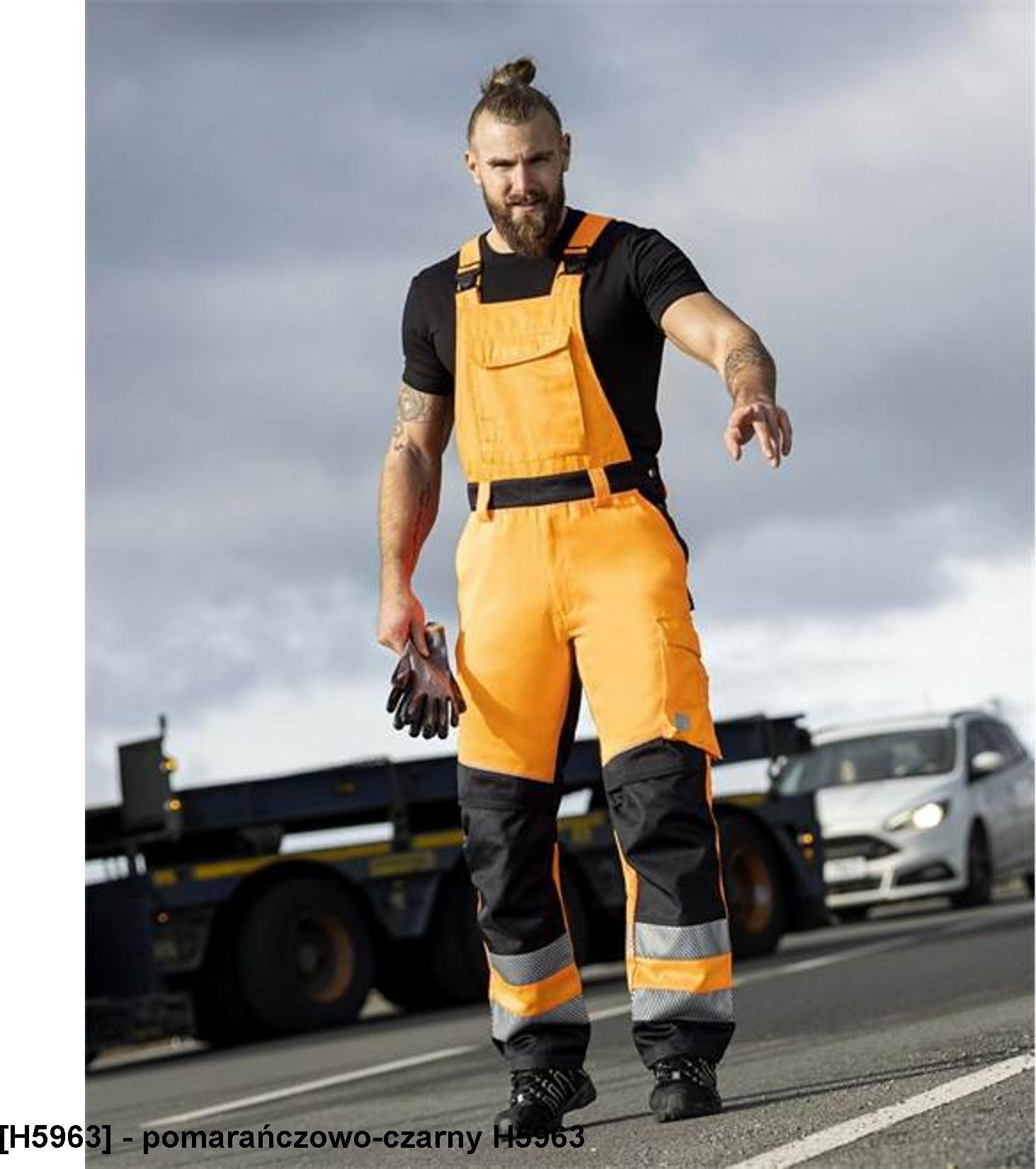 Ardon ARDON SIGNAL - ogrodniczki żółto-czarne - pomarańczowo-czarny H5963 48