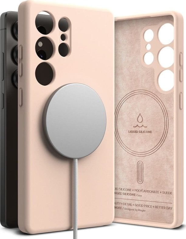 RINGKE SILICONE MAGNETIC MAGSAFE GALAXY S25 ULTRA PINK SAND
