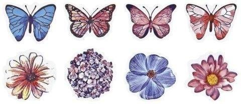 Naklejki papierowe na taśmie Wiosna-motyle 500szt