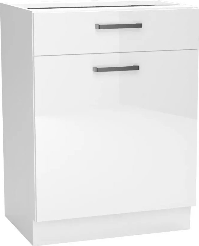 Elior Biała szafka z szufladą do nowoczesnej kuchni - Elora 11X 60 cm połysk