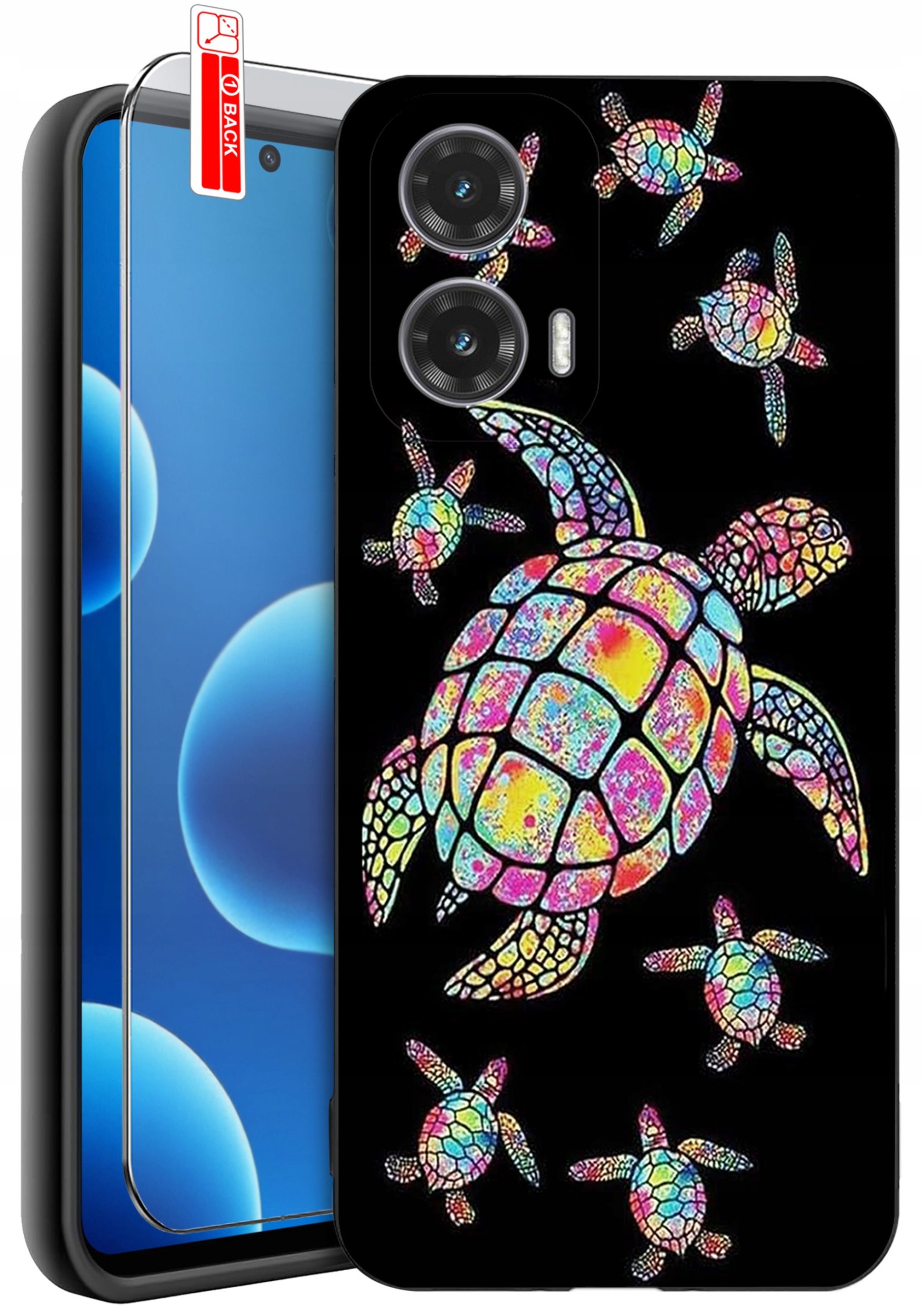 ETUI do Motorola Moto G45 5G | WZORY | SILIKONOWE MATT CASE + SZKŁO 9H