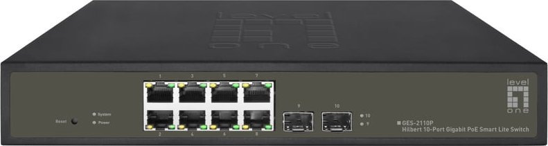 Switch LevelOne LevelOne GES-2110P łącza sieciowe Zarządzany L2 Gigabit Ethernet (10/100/1000) Obsługa PoE Czarny