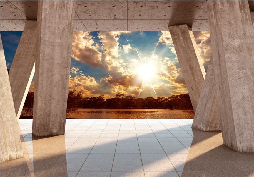 DecoNest Fototapeta - Słoneczna promenada - 150X105