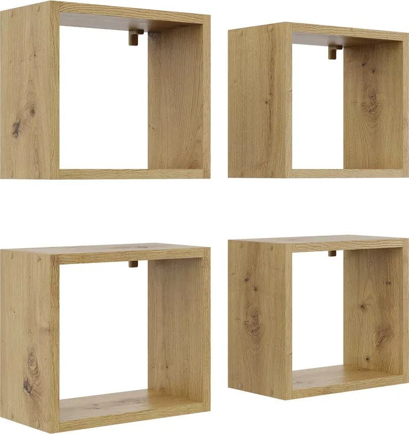 Elior Kwadratowe półki na ścianę dąb asrisan - Hermos