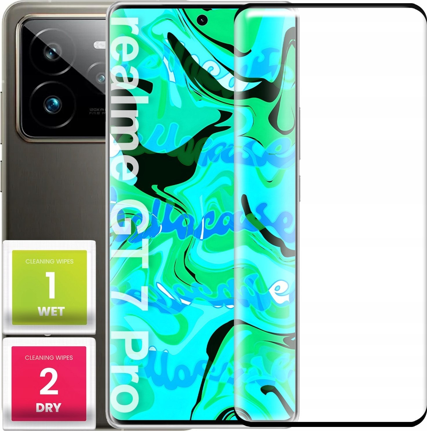 Szkło Hartowane PREMIUM Do Realme GT7 Pro (Curved, Pełne 5D, 9H, Ochronne)