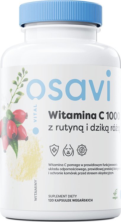 Osavi Osavi - Witamina C1000 z Rutyną i Dziką Różą, 120 kapsułek