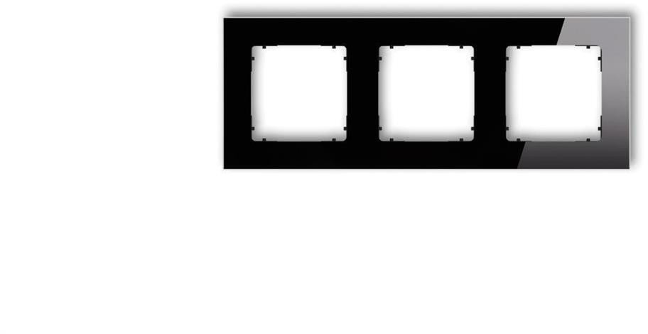 ICON Ramka uniwersalna potrójna kwadratowa - efekt szkła (ramka: czarna spód: czarny) 12-12-IRSK-3