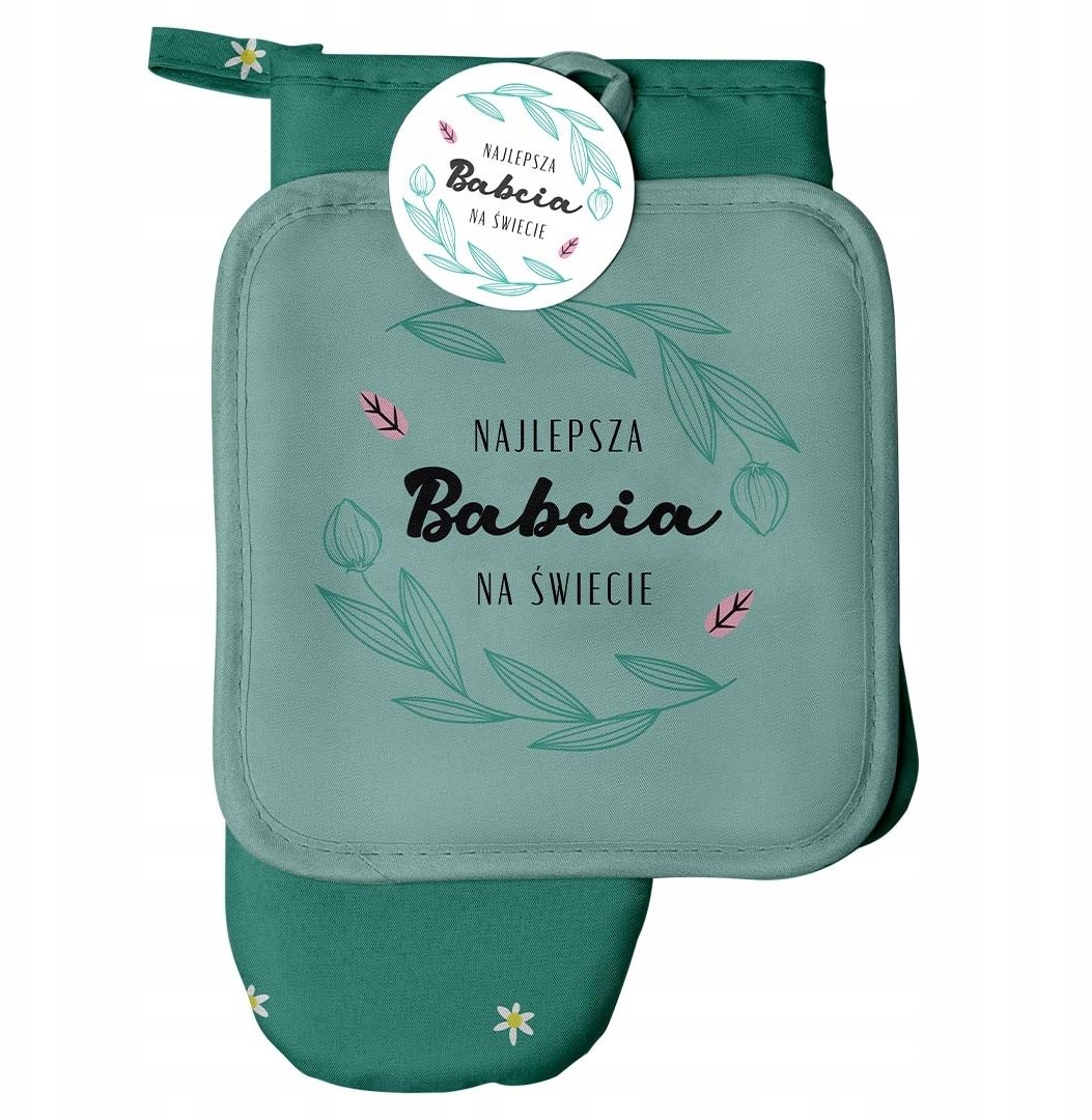 Zestaw rękawica kuchenna + łapka Najlepsza Babcia