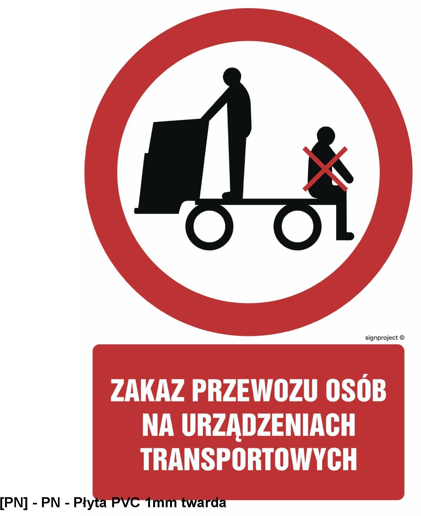 GC058 - Zakaz przewozu osób na urządzeniach transportowych 300x450