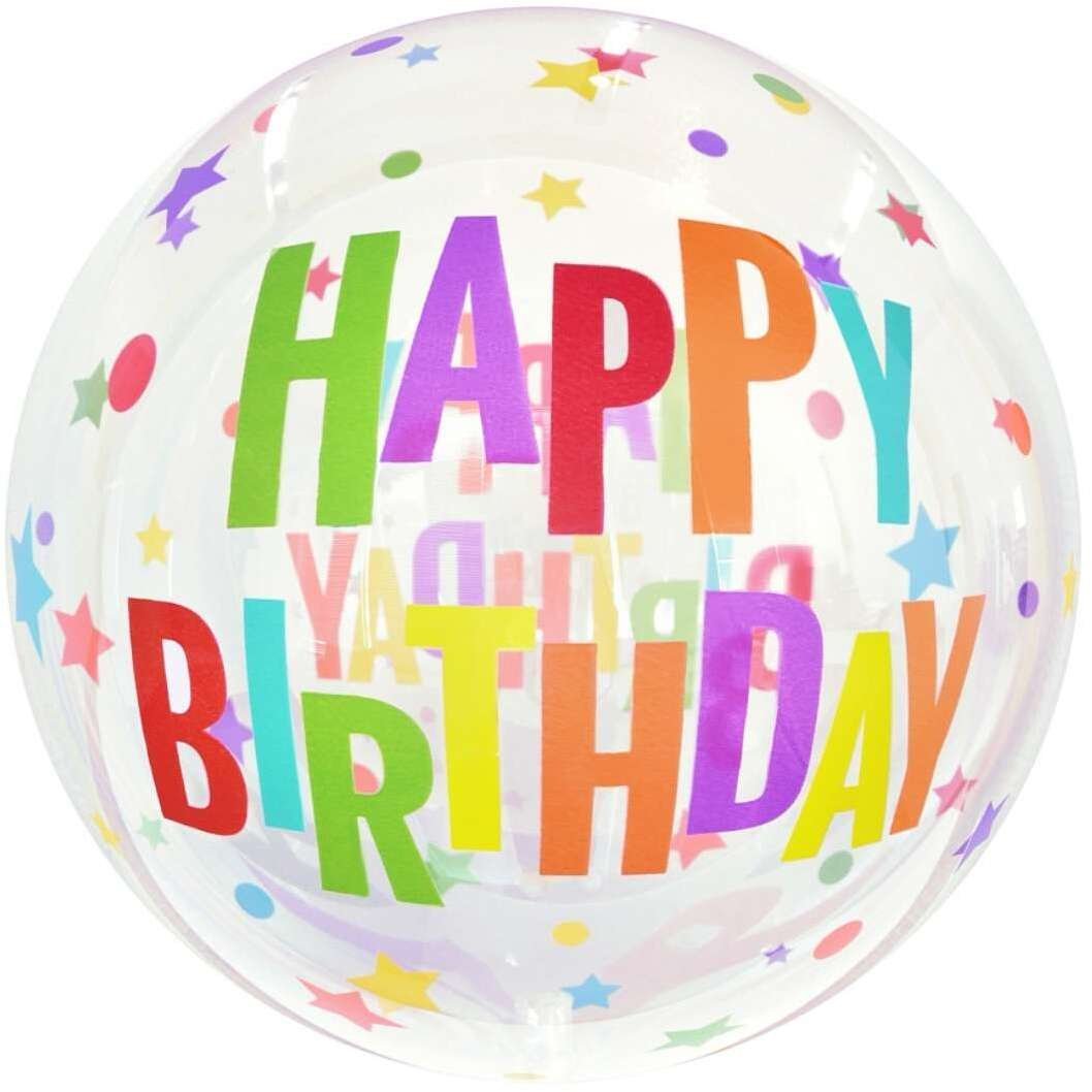 Balon Aqua kryształowy, Happy Birthday gwiazdy