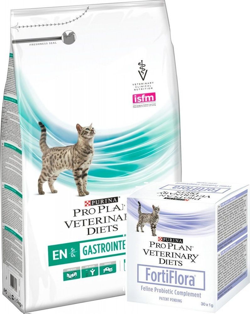 Purina PURINA Veterinary PVD EN Gastrointestinal Cat 5kg + FortiFlora cat 30 saszetek