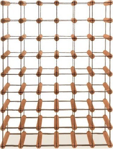 Wamar-Sosenka Regał na wino Stojak na 48 Butelek Szklanych/ PET RW-8/ 6x8 Brązowy Metal + Drewno RW-8-6x8-48_O_BR