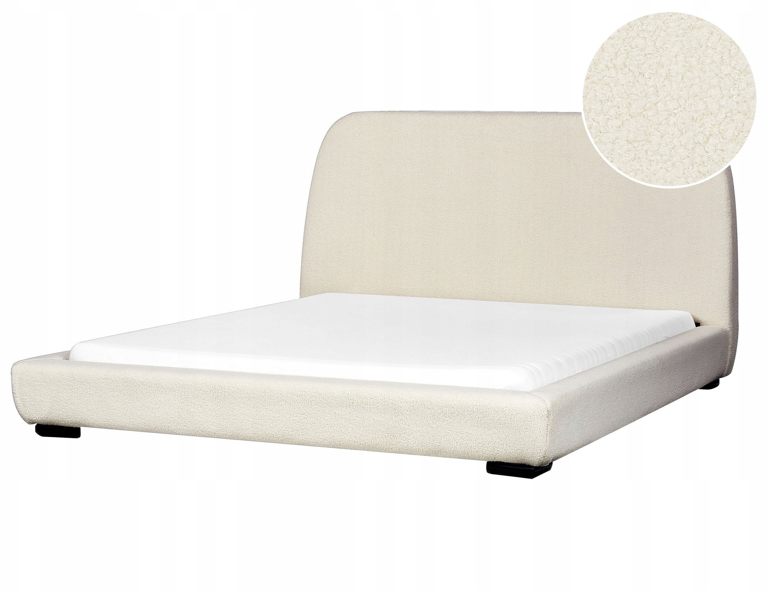 Beliani Łóżko wodne Boucle ROISEL 160 x 200 cm Kremowy