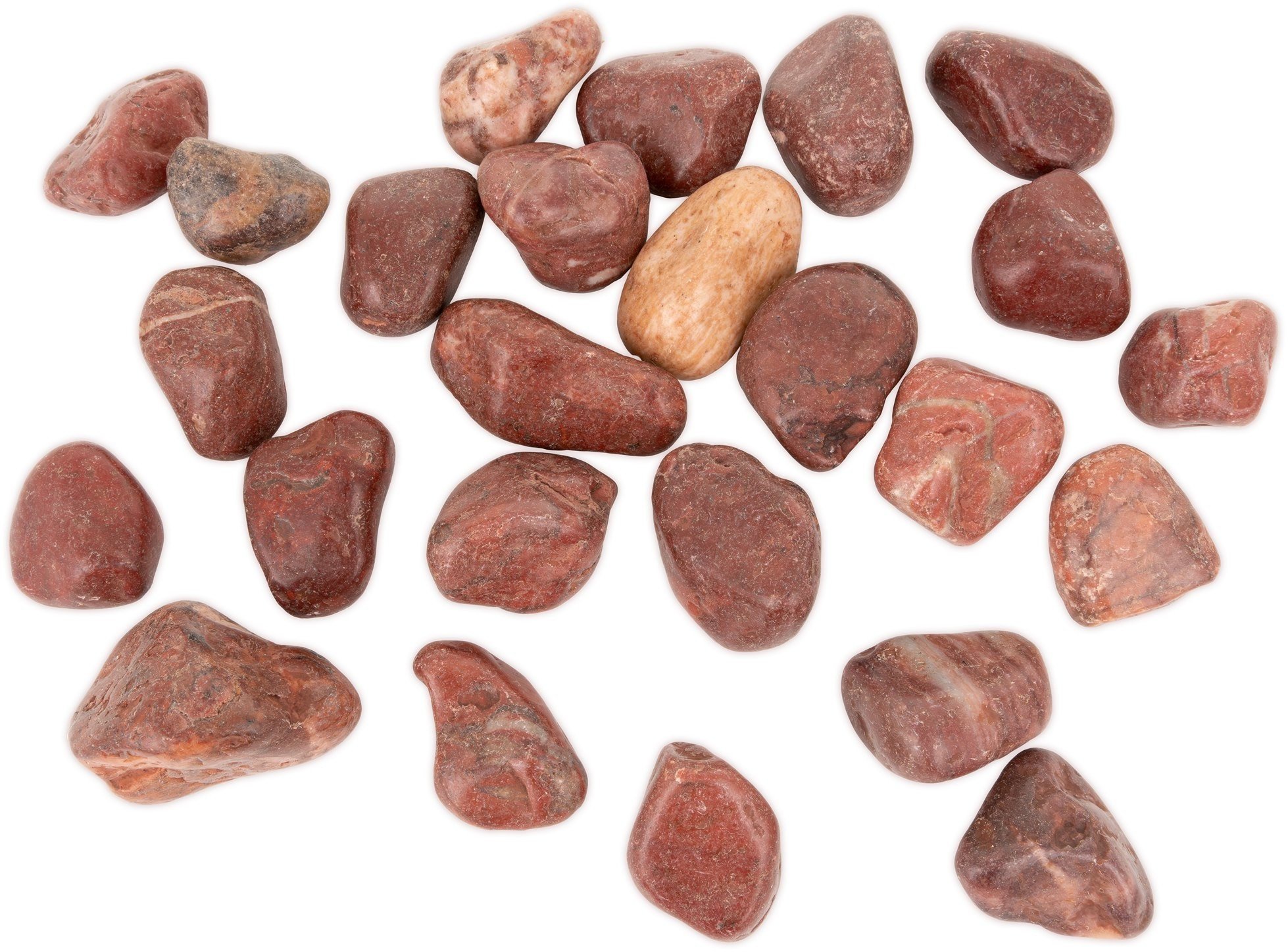 Kamienie polerowane Red Pebble 20-30 mm do akwarium terrarium, 5kg/OPAK