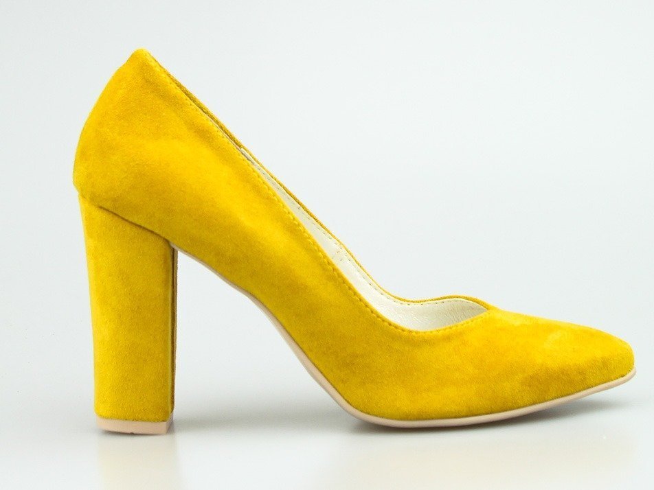 Optimo Czółenka zamszowe żółte Optimo-36