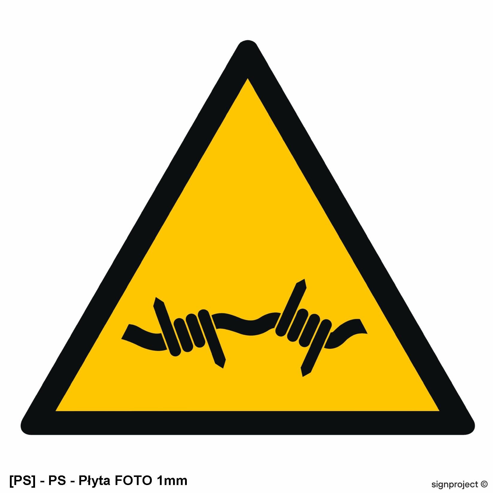 GD033 - Ostrzeżenie przed drutem kolczastym 350x350