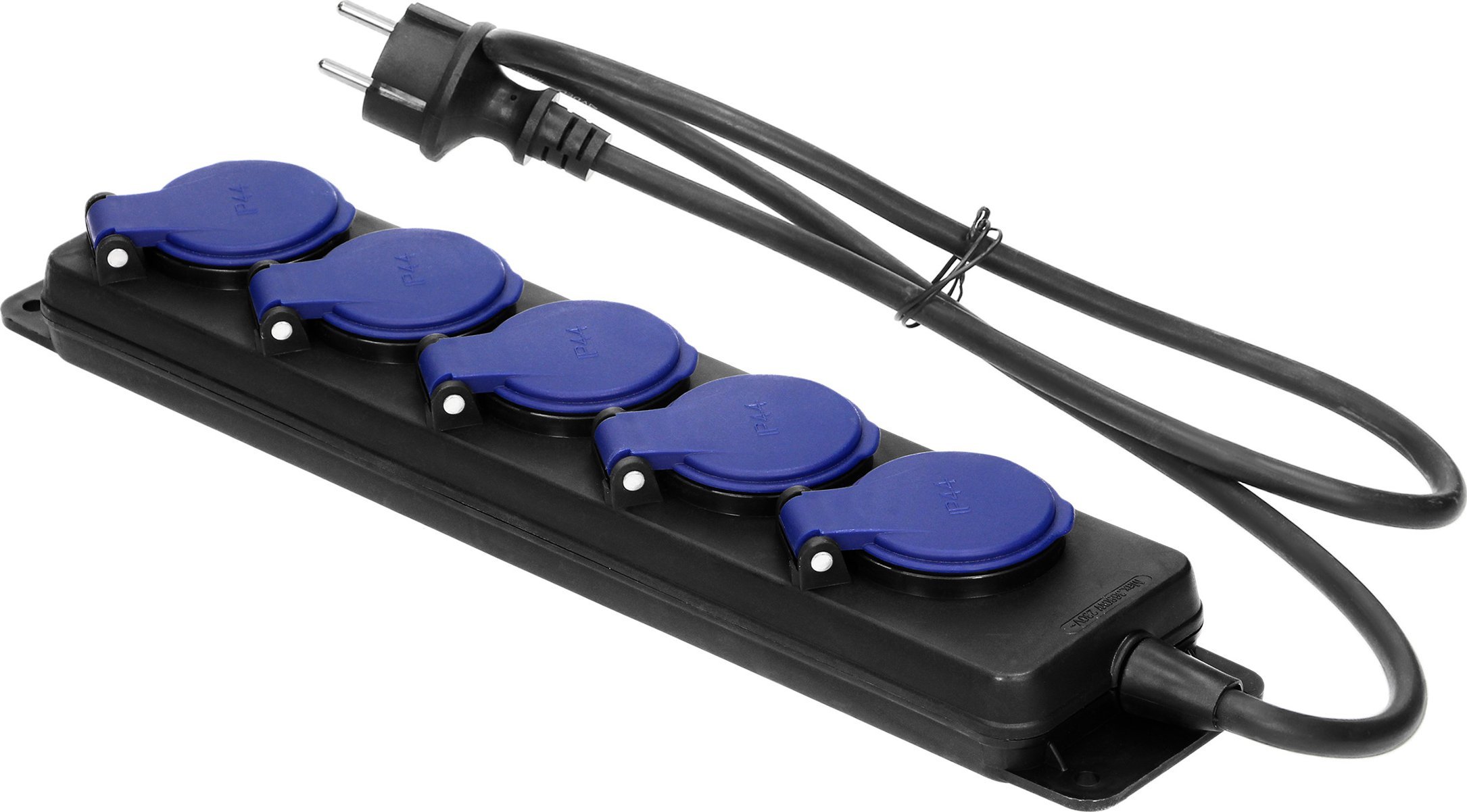 Orno Przedłużacz warsztatowy bryzgoszczelny IP44, 5 gniazda 2P+Z IP44, przewód gumowy, H05RR-F 3x1,5mm?, długość 3m