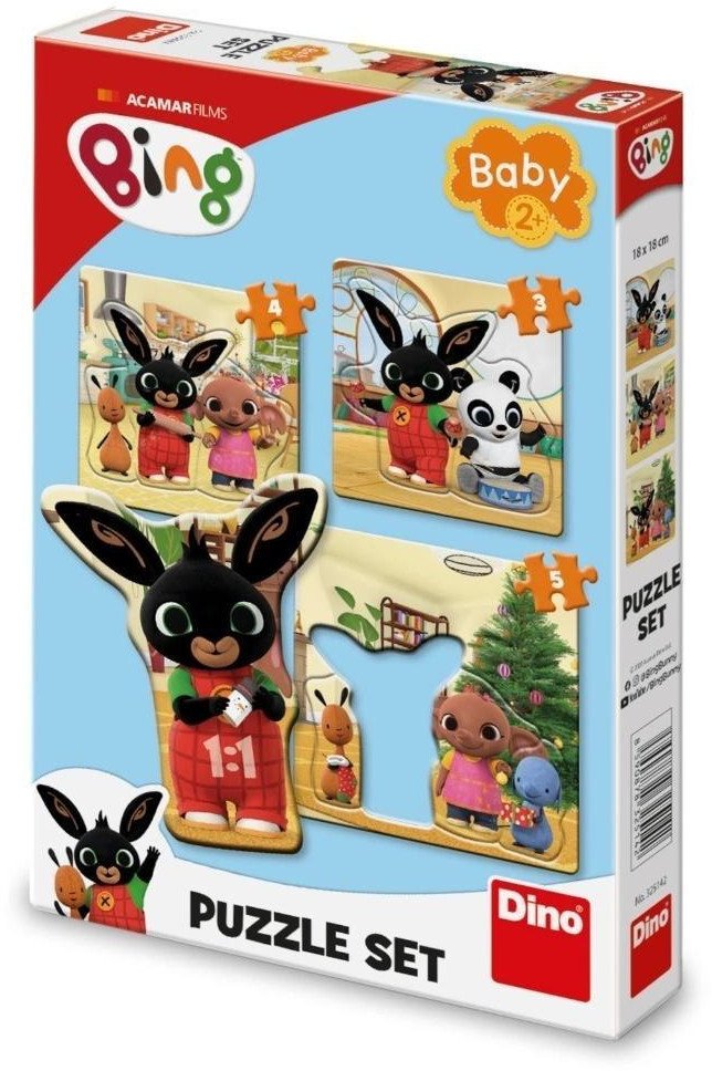 Puzzle Baby 3w1 Królik Bing 3, 4 i 5el