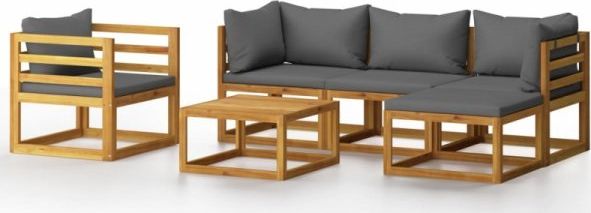 vidaXL VidaXL 6-cz. zestaw wypoczynkowy do ogrodu, poduszki, drewno akacjowe