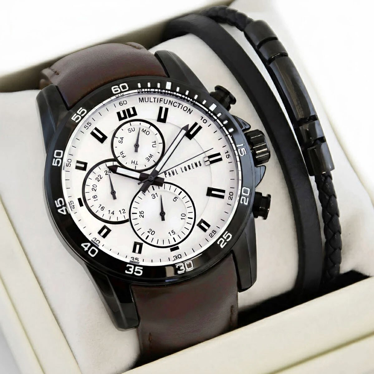 Zestaw męski zegarek Paul Lorens MATIAS-3B1 + bransoletka