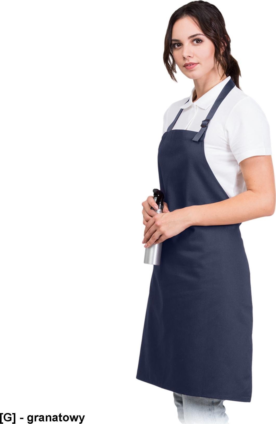 R.E.I.S. FPB-CLASSIC - Fartuch z regulacją na szyi, 65% poliester, 35% bawełna, 245 g/m, - granatowy - 70x80 cm.