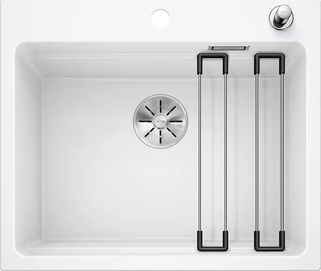 Zlewozmywak Blanco Etagon 6 Silgranit biały z korkiem automatycznym InFino + szyny (524533)