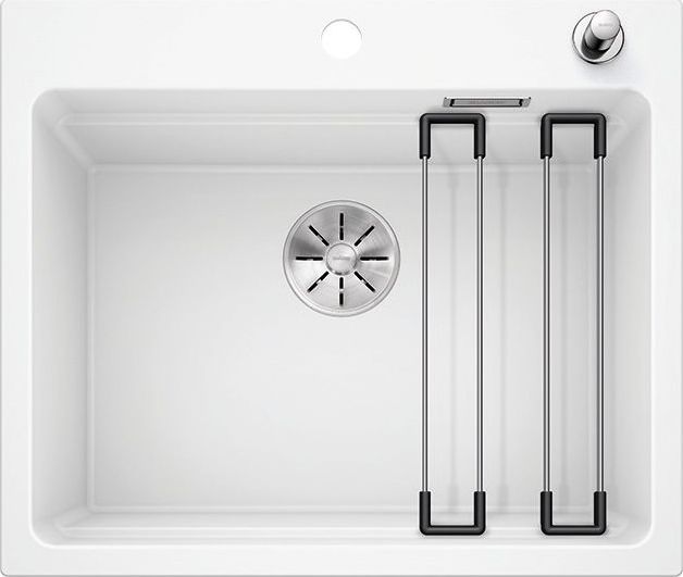 Zlewozmywak Blanco Etagon 6 Silgranit biały z korkiem automatycznym InFino + szyny (524533)