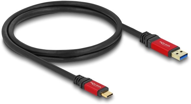 Kabel USB Delock USB-A - USB-C 1 m Czerwony (80617)