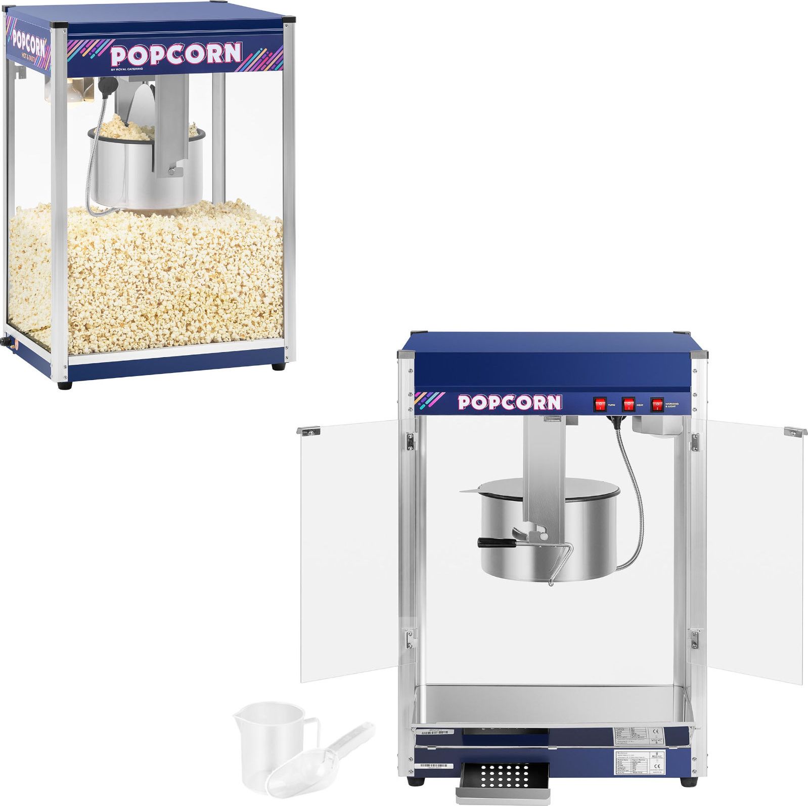 Royal Catering Najlepsza maszyna automat do popcornu 2300W 230V 16 Oz 6kg/h Royal Catering RCPR-2300 Najlepsza maszyna automat do popcornu 2300W 230V