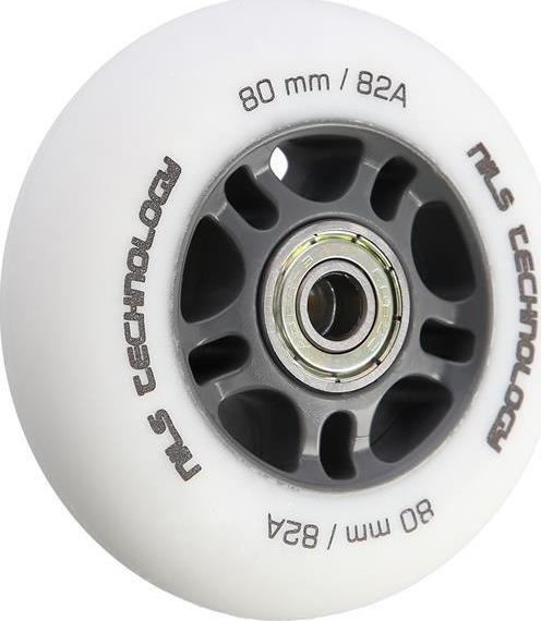 Nils Extreme Kółka PU 80x24 82A białe matowe 4 szt.+ ABEC-9 8 szt.