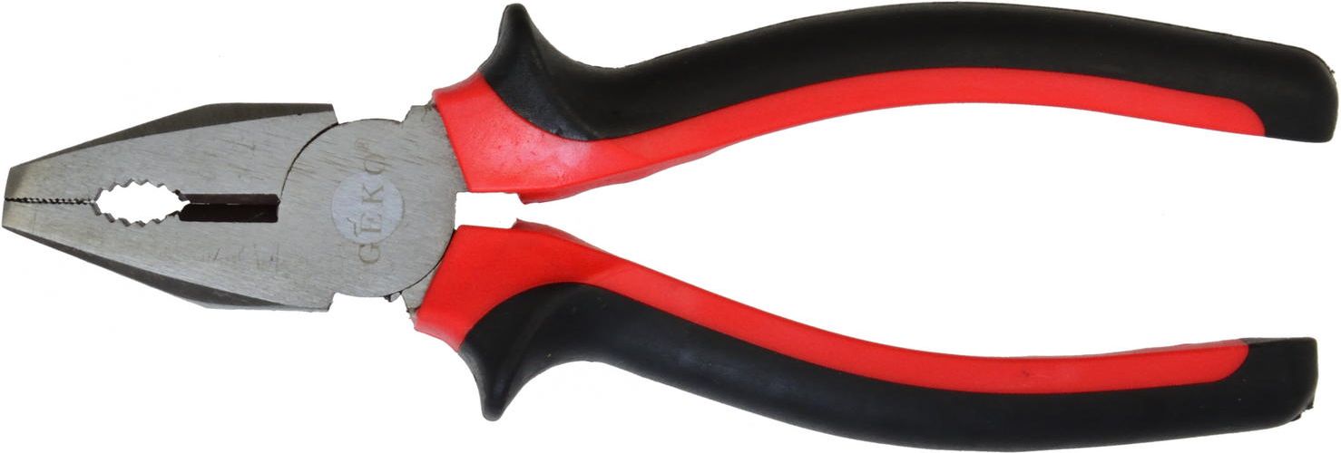 Geko Kombinerki niklowane 160mm czerwono-czarne (G01620)