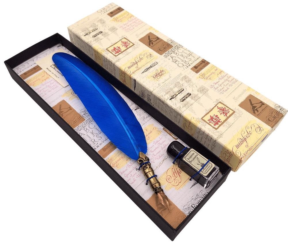 Zestaw do kaligrafii - niebieskie pióro - 7651