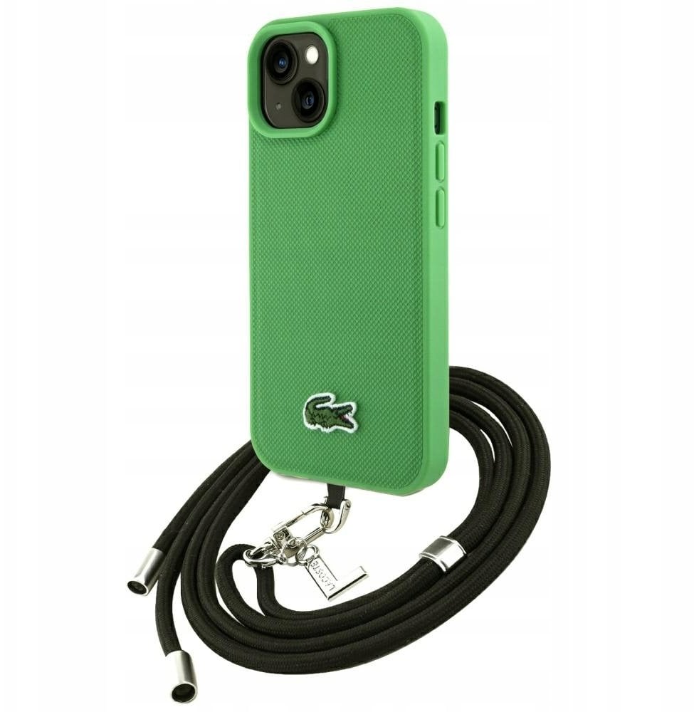 Etui Lacoste Iconic Petit Pique Crossbody Cord MagSafe do iPhone 15 zielony