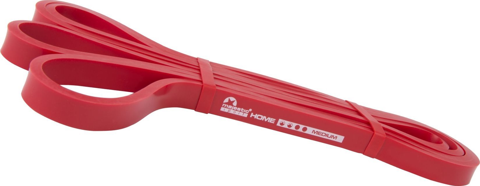 Guma do ćwiczeń Majestic Sport HOME BAND 2080x4,5x13 mm MEDIUM czerwona