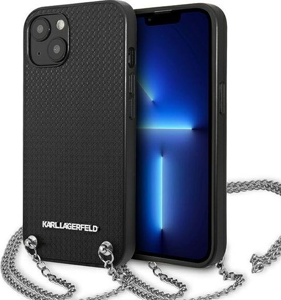 Karl Lagerfeld KLHCP13SPMK iPhone 13 mini 5,4" hardcase czarny/black Leather Textured and Chain