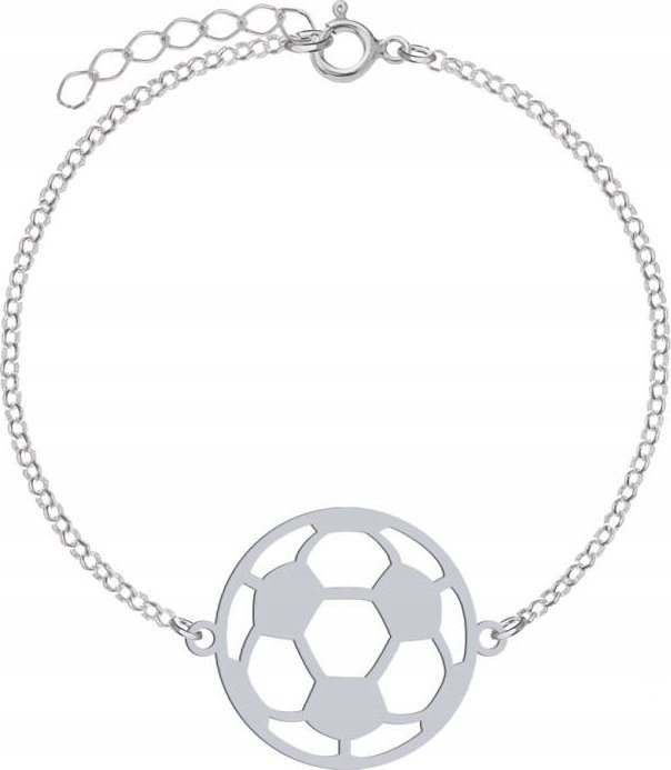Radziszewska Jewellery BRANSOLETKA PIŁKA NOŻNA SREBRO 925 PREZENT ŁAŃCUSZEK DEDYKACJA GRATIS
