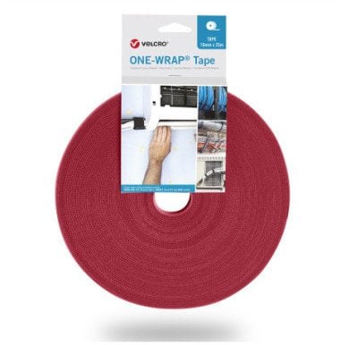 Taśma VELCRO One Wrap 25 mm, czerwona, 25 m