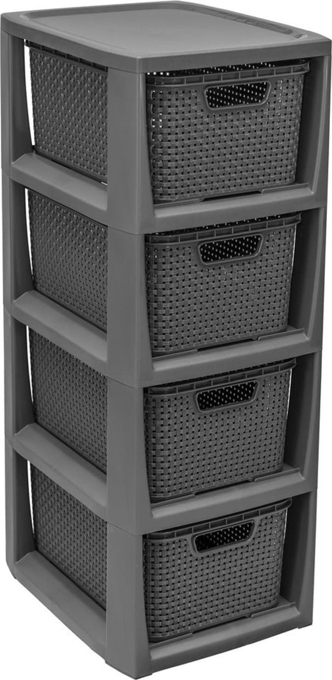 Branq Regał z 4 koszykami BranQ antracyt