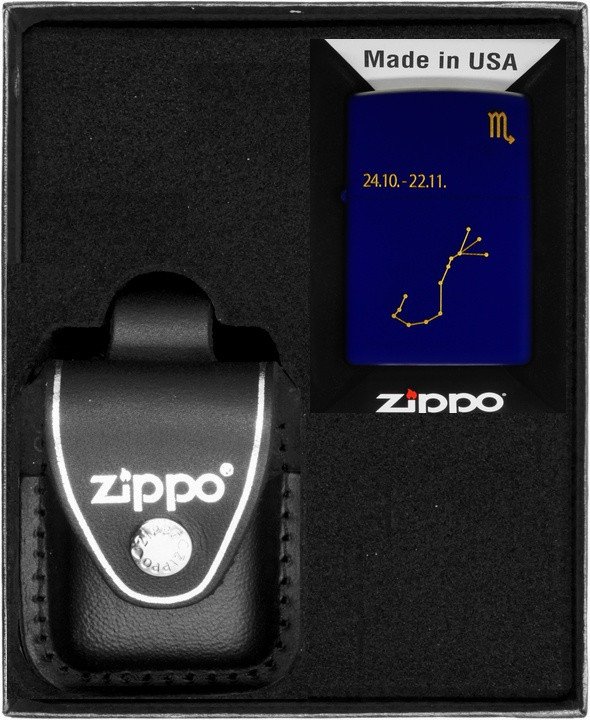Zestaw ZIPPO Zapalniczka ZODIAC SCORPIO DESIGN SKORPION Prezentowy No3