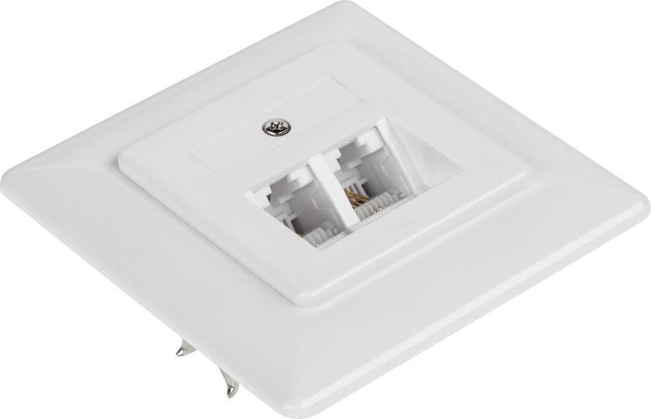 Puszka naścienna podwójna 8P4C przelotowa