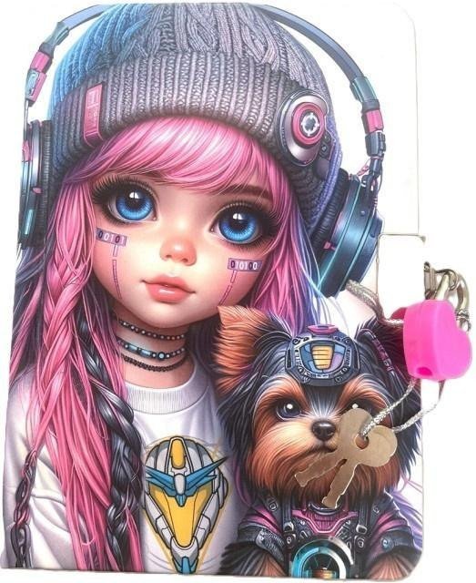 Pamiętnik z kłódką A6/64K gładki Dziewczynka z yor