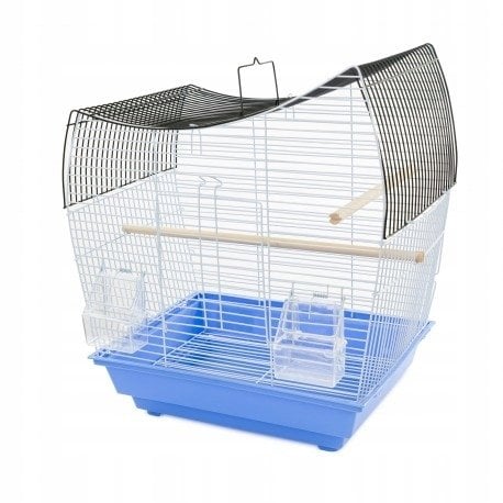 Panama Pet Klatka dla ptaków, niebieska, drut kolor czarny i niebieski, wym. 36 x 28.8 x 46cm