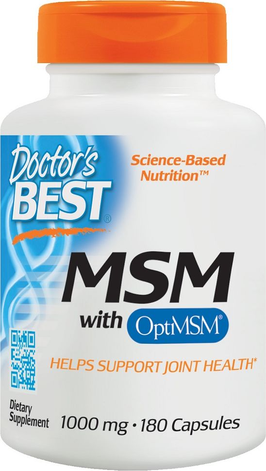 DOCTORS BEST Doctor's Best - MSM z OptiMSM, 1000mg, 180 kapsułek