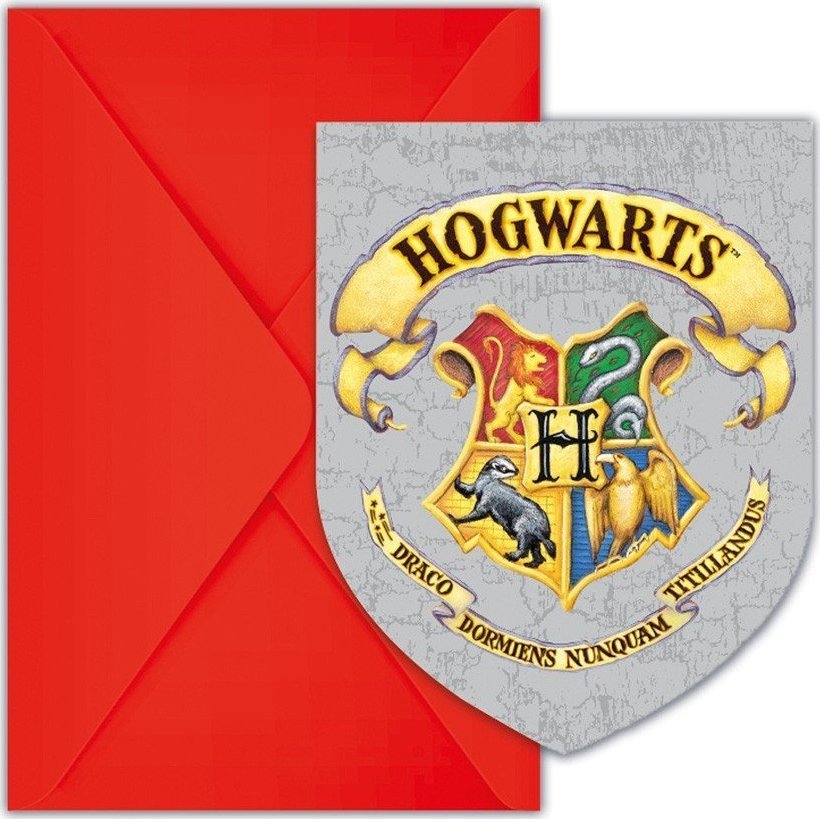 GoDan Zaproszenia Harry Potter Hogwarts House 6szt.