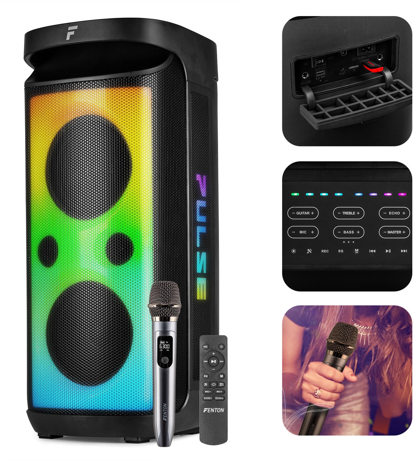 Głośnik imprezowy boombox LED Pulse160 Fenton one size