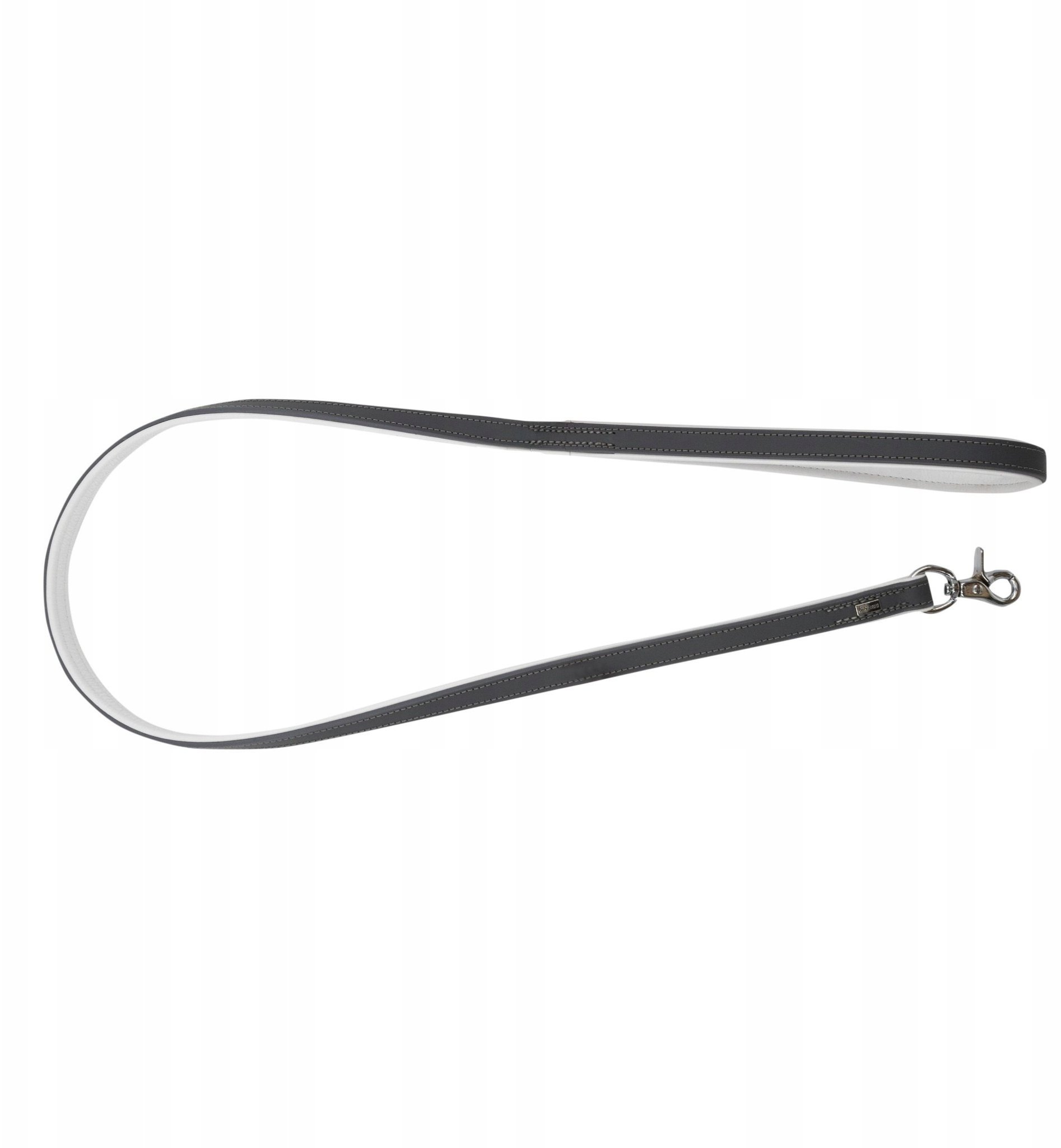 Smycz skórzana, 20 mm x 120 cm, szary-biały