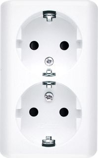 Kontakt-Simon Simon 54 Gniazdo podwójne SCHUKO natynkowe, wersja skandynawska (EGSz2nz/11)